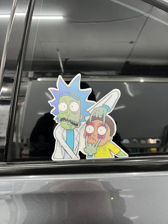 Rick and Morty Motion Peeker Sticker, Waterproof, anti-fading, Perfect for cars, laptops, windows and more! Rick and Morty Stickers