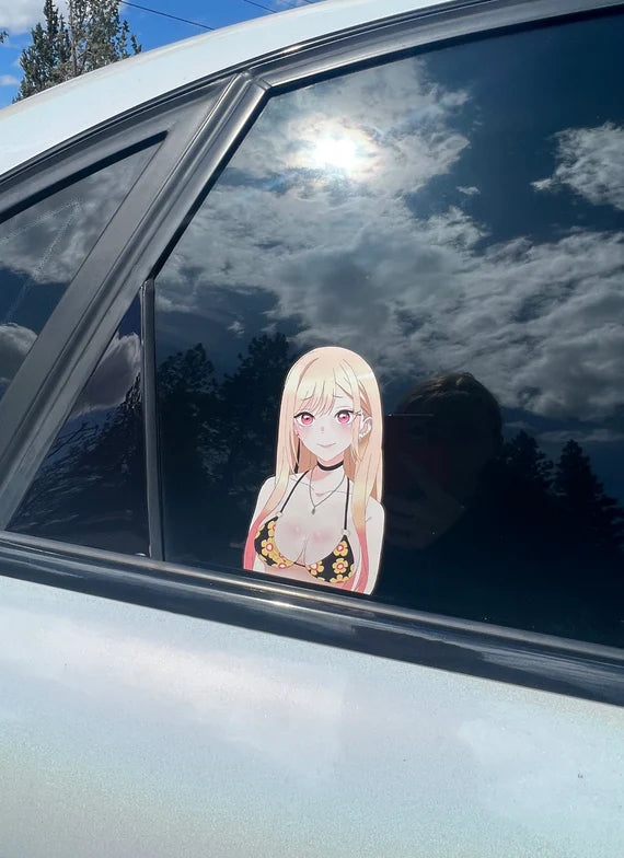 Marin Kitagawa Sticker, anime car Sticker, Waterproof, anti-fading, Perfect for cars, laptops, windows, My Dress Up Darling Anime