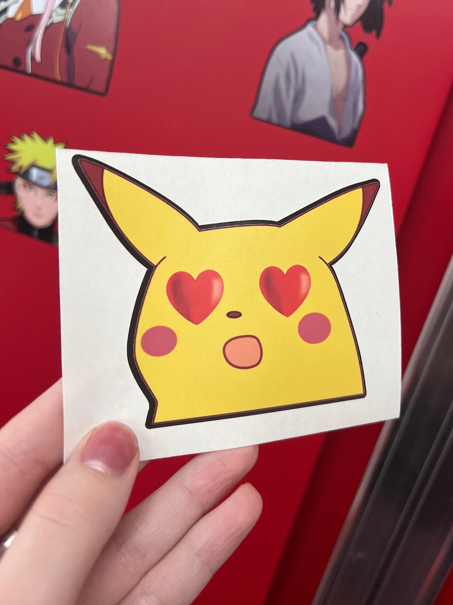 Pikachu Heart Eyes Sticker, Waterproof, anti-fading, Perfect for cars, laptops, windows and more! Pokemon
