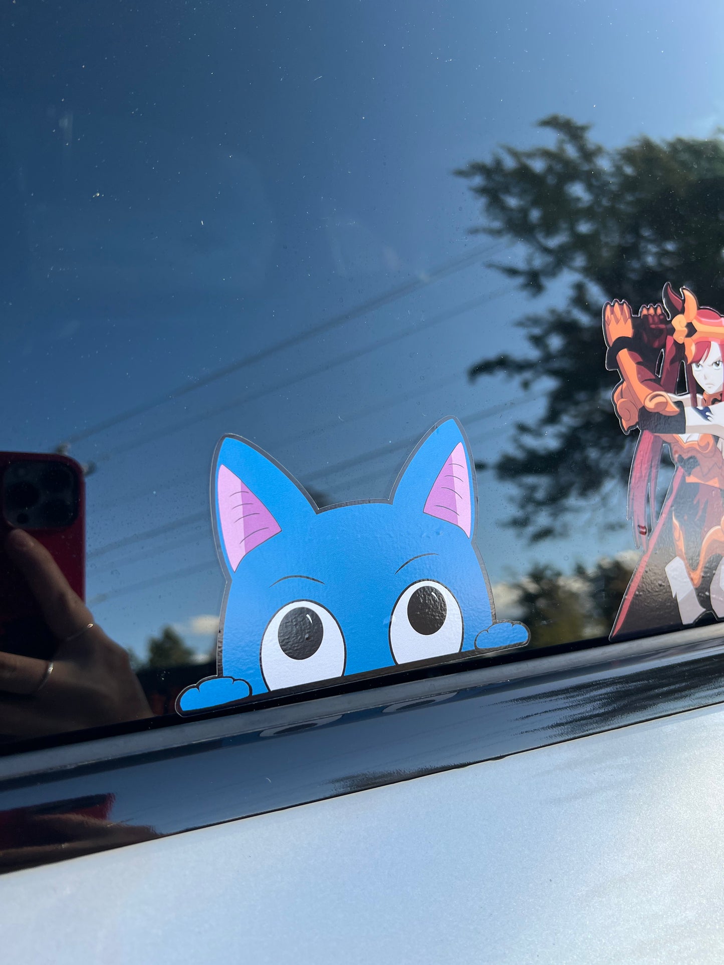 Happy Peeker Sticker, anime car Sticker, Waterproof, anti-fading, Perfect for cars, laptops, windows, Fairy Tail anime