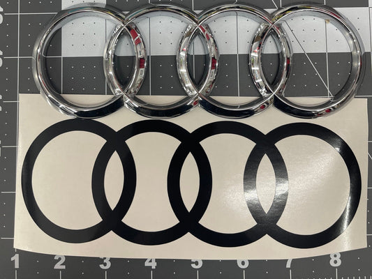 Audi Rings Decal High Quality, Water Proof Multiple sizes and colors available