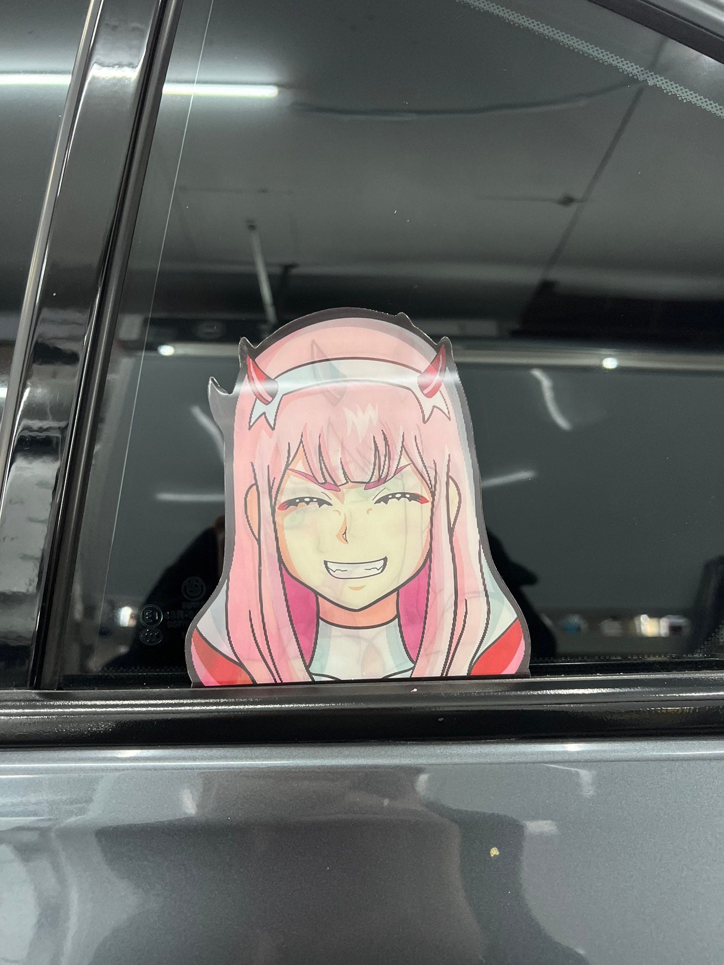 Zero Two Motion Peeker Sticker, Waterproof, anti-fading, Perfect for cars, laptops, windows and more! Darling in the Franxx