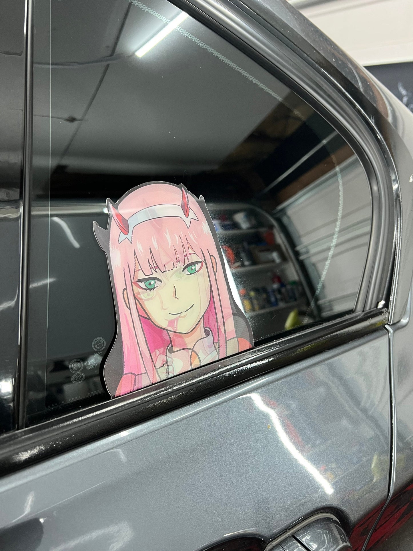 Zero Two Motion Peeker Sticker, Waterproof, anti-fading, Perfect for cars, laptops, windows and more! Darling in the Franxx