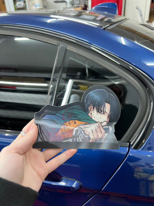 Levi Ackerman Motion Sticker, Waterproof, anti-fading, Perfect for cars, laptops, windows and more! Attack On Titan