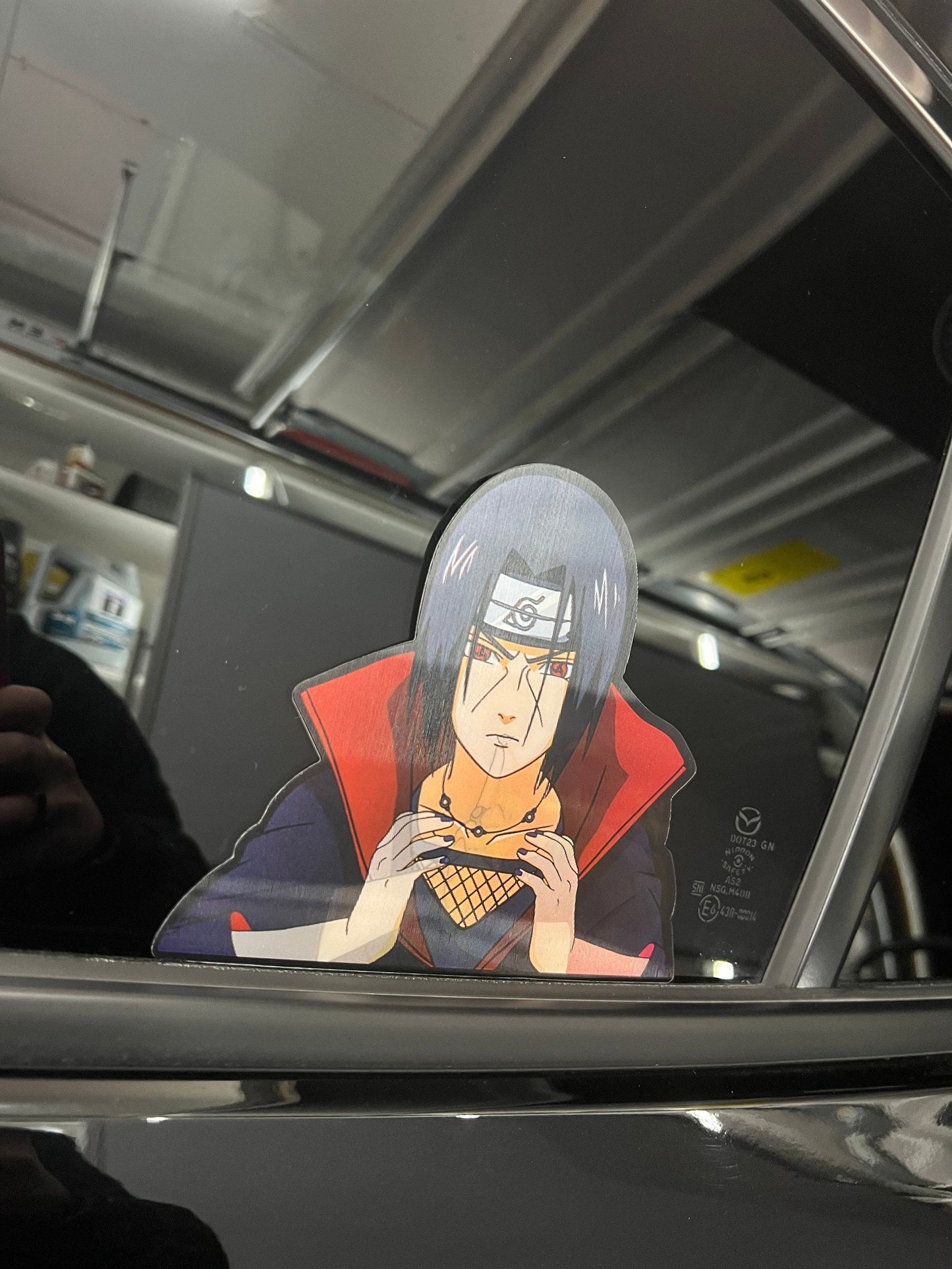 Itachi Uchiha Fire Motion Peeker Sticker, Waterproof, anti-fading, Perfect for cars, laptops, windows and more! Naruto