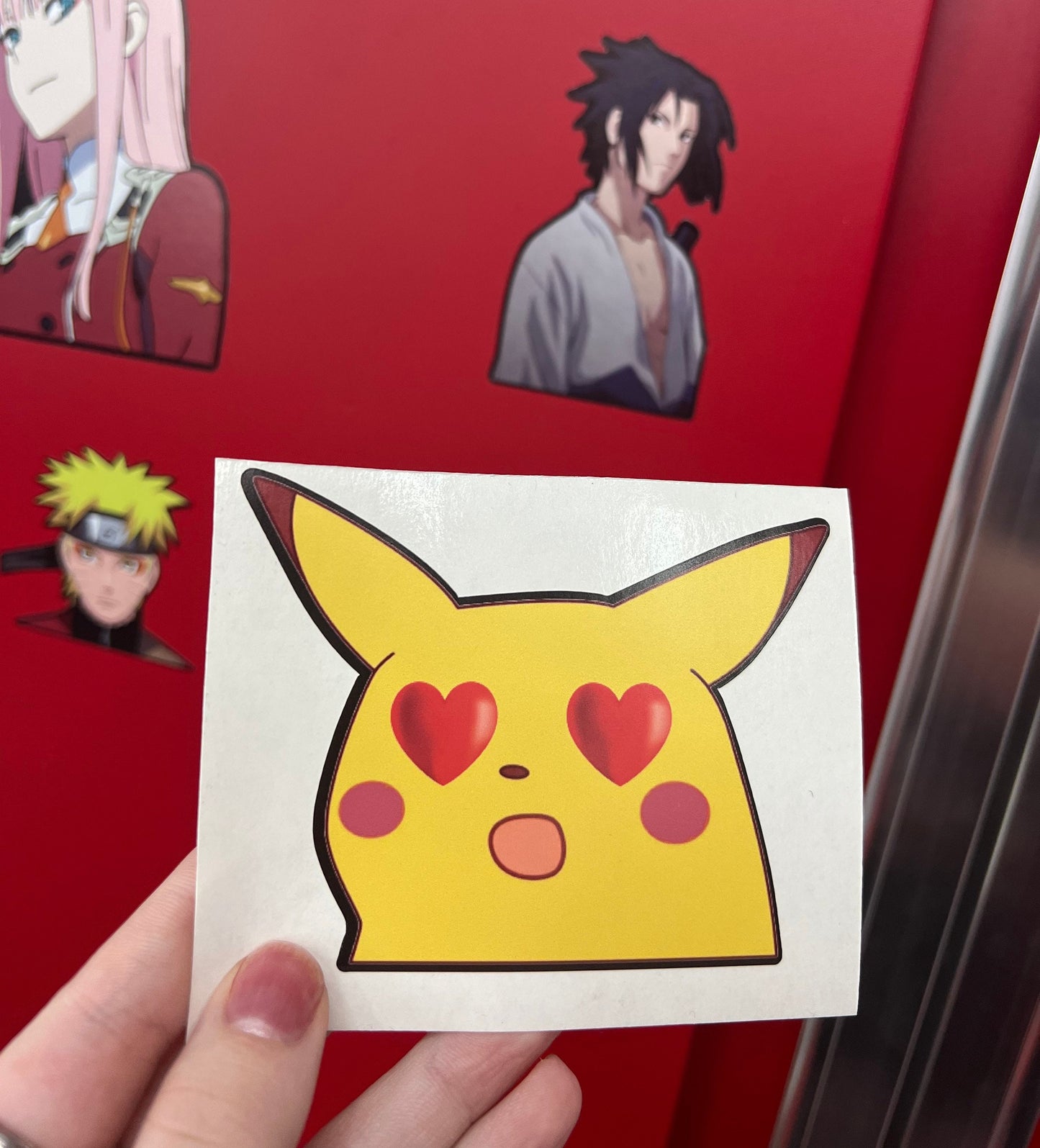 Pikachu Heart Eyes Sticker, Waterproof, anti-fading, Perfect for cars, laptops, windows and more! Pokemon