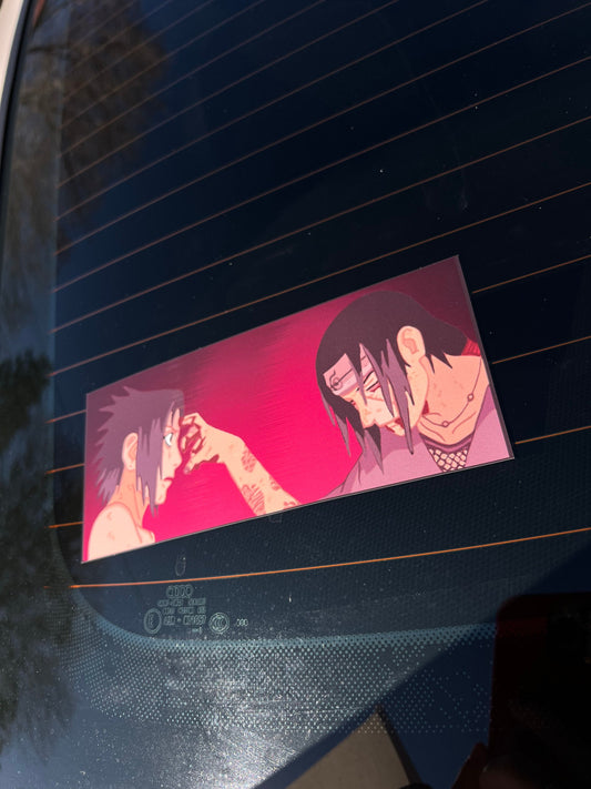 Itachi x Sasuke Slap Sticker, Waterproof, anti-fading, Perfect for cars, laptops, windows and more! Naruto