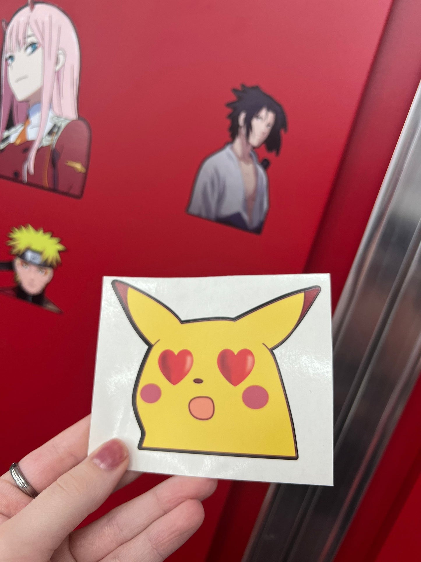 Pikachu Heart Eyes Sticker, Waterproof, anti-fading, Perfect for cars, laptops, windows and more! Pokemon