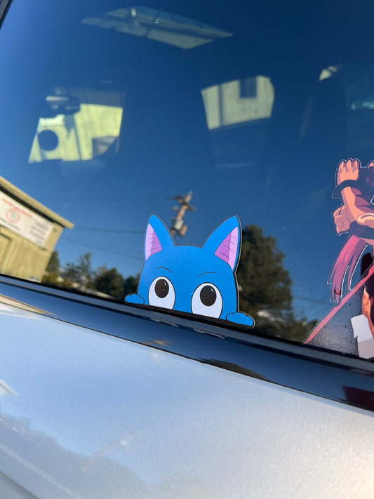 Happy Peeker Sticker, anime car Sticker, Waterproof, anti-fading, Perfect for cars, laptops, windows, Fairy Tail anime